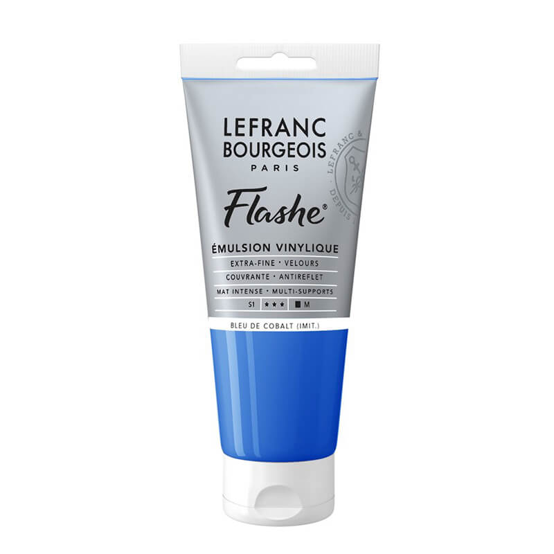 Lefranc Bourgeois - Flashe Acrylique - 80ml - Bleu de Cobalt Imitation