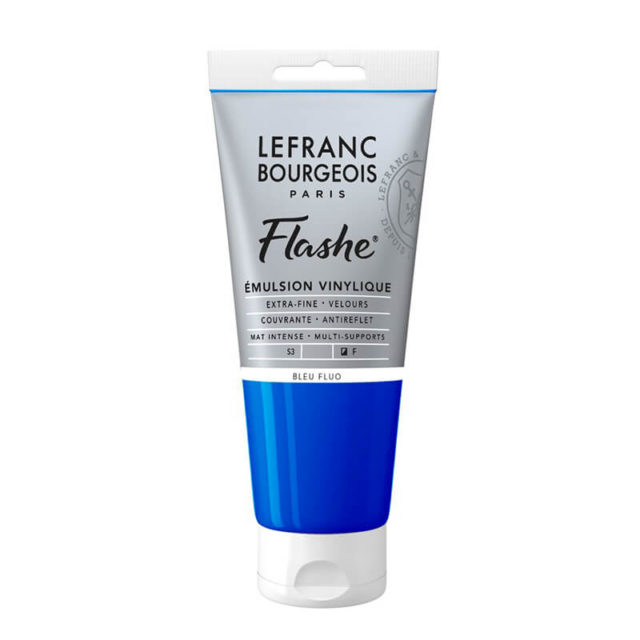 Lefranc Bourgeois - Flashe Acrylique - 80ml - Bleu Fluo