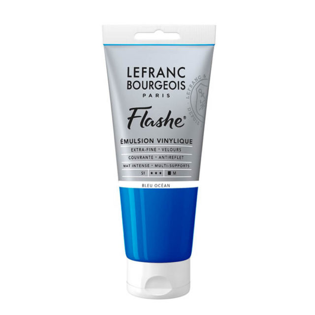 Lefranc Bourgeois - Flashe Acrylique - 80ml - Bleu Océan