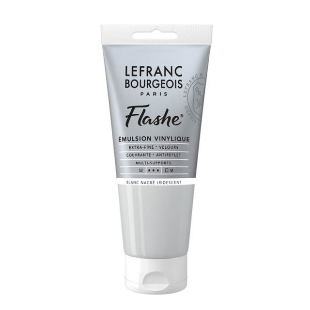 Lefranc Bourgeois - Flashe Acrylique - 80ml - Blanc Nacré Iridescent