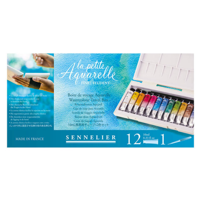 Sennelier - Aquarelle Fine - Boîte De Voyage La Petite Aquarelle - 12x10ml + 1 Pinceau