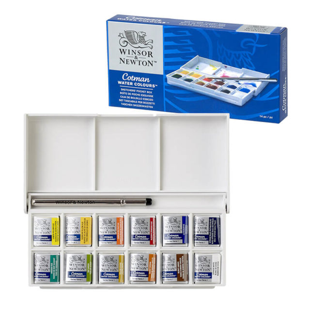 Winsor & Newton - Aquarelle Fine - Boîte de Poche Cotman - 12x½ Godets