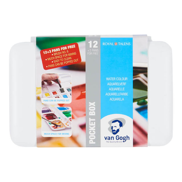 Van Gogh - Aquarelle Fine - Pocket Box - 12x½ Godets + 3 Gratuits