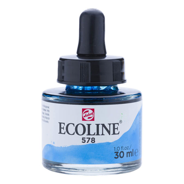 Talens - Encre Aquarelle Ecoline - 30ml - Cyan Bleu Ciel
