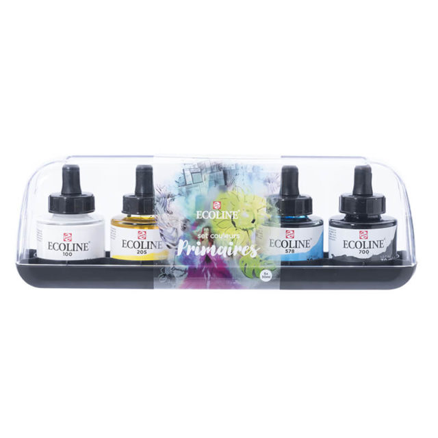 Talens - Encre Aquarelle Ecoline - Set Couleurs Primaires - 5x30ml